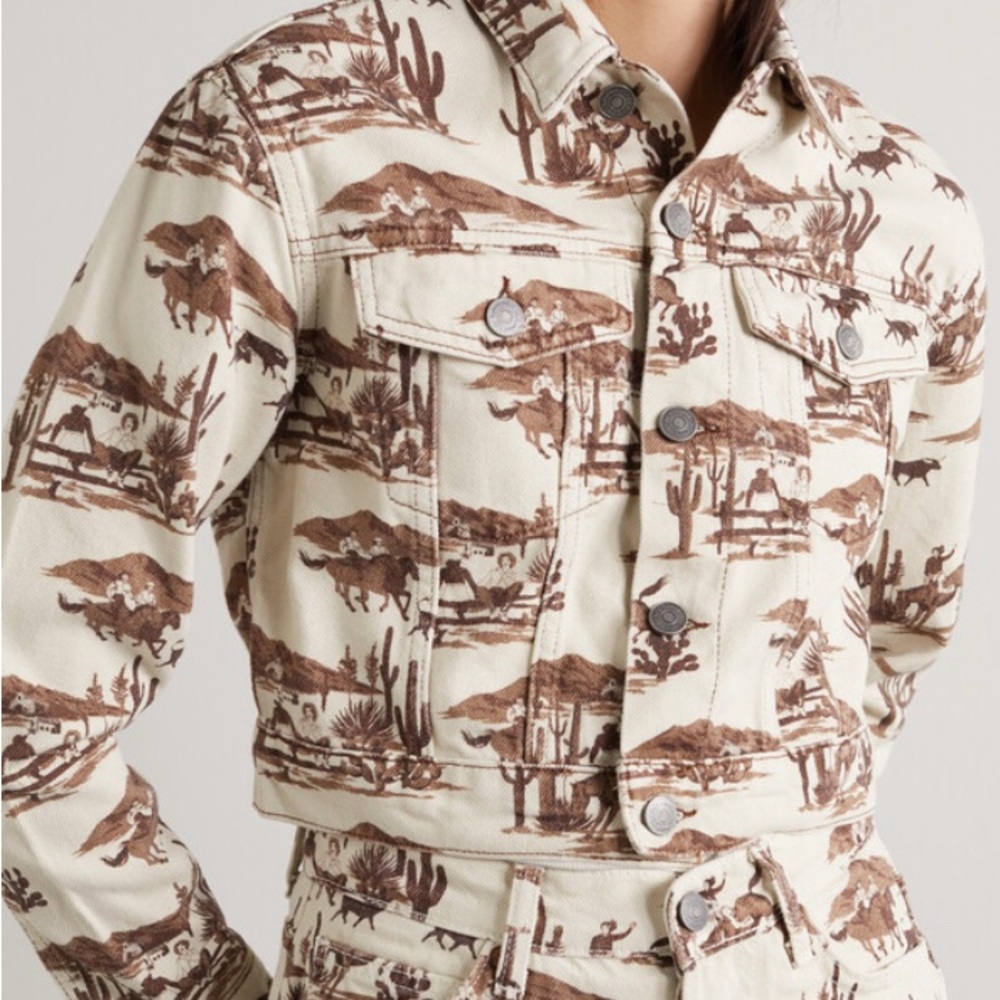 Reformation Cowboy Print Cropped Jacket
